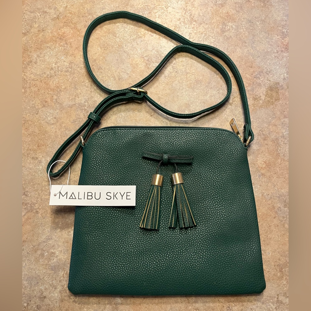Malibu Skye Forest Green Tassel Bag